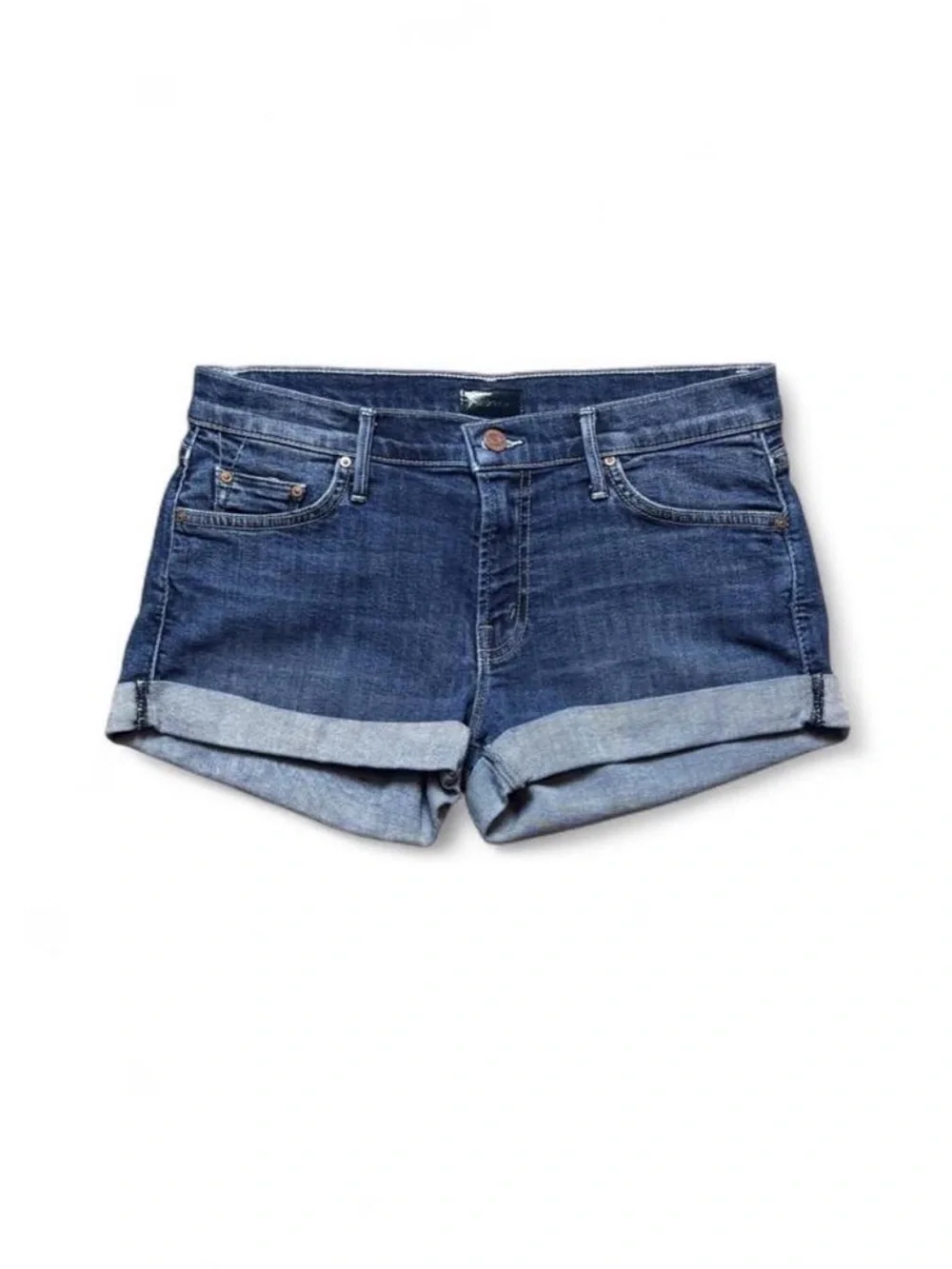 Mother Jean shorts cuffed denim